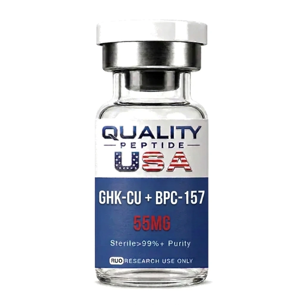 Research peptide vial: GHK-Cu + BPC-157