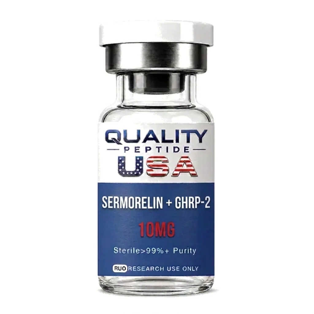 Research peptide vial: Sermorelin + GHRP-2
